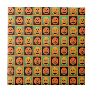 Carreau Joyeux visage de citrouille Halloween