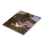 Carreau Juments et poulains sous un chêne par George (Côté)