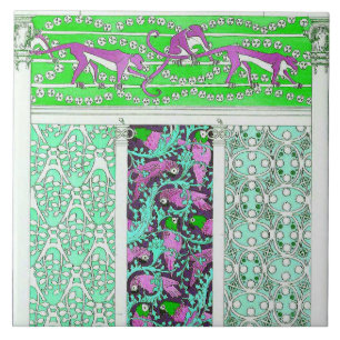 Carreau Jungle de perroquet et de singe