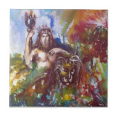 Carreau JUPITER ET LION, rouge blanc brun (Devant)