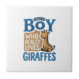 Carreau Juste un garçon qui aime les girafes design de t-s