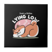 Carreau Juste un Shiba allongé bas : mignonne conception S (Devant)
