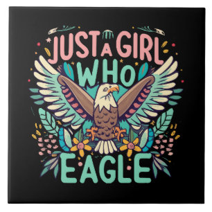 Carreau juste une fille qui aime l'Aigle des Philippines