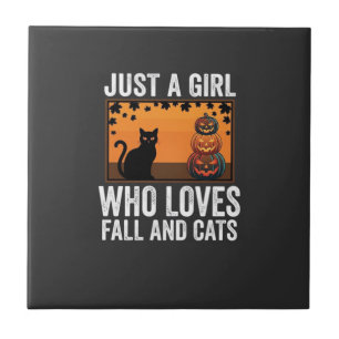 Carreau Juste une fille qui aime l'automne et les chats_1