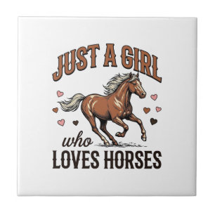 Carreau Juste Une Fille Qui Aime Les Chevaux Chemise Vinta
