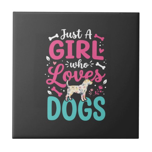 Carreau Juste Une Fille Qui Aime Les Chiens (Devant)