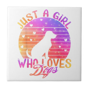 Carreau Juste Une Fille Qui Aime Les Chiens