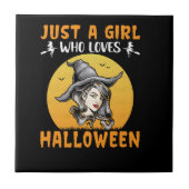 Carreau juste une fille qui aime les conceptions d'hallowe (Devant)