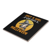 Carreau juste une fille qui aime les conceptions d'hallowe (Côté)