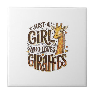Carreau Juste une fille qui aime les girafes T-Shirt vinta