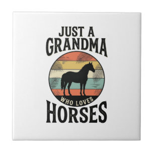 Carreau Juste une grand-mère qui aime les chevaux design v