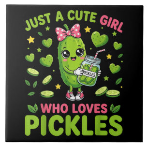 Carreau Juste une jolie fille qui aime les pickles