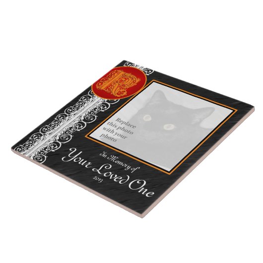 Carreau K Monogramme "En mémoire de votre être aimé" Carre (Côté)