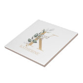 Carreau K Monogramme Floral Personnalisé (Côté)