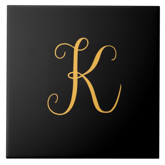 Carreau K or sur monogramme noir (Devant)