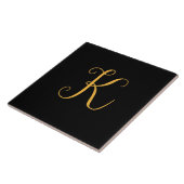 Carreau K or sur monogramme noir (Côté)
