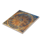 Carreau Kaleidoscope Abstrait Arabesque Mandala Bronze (Côté)