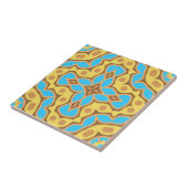 Carreau Kaleidoscope Ethnic Jaune Brown Turquoise Motif (Côté)