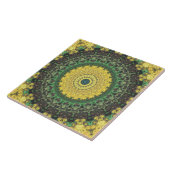 Carreau Kaleidoscope jaune et vert Mandala Motif (Côté)