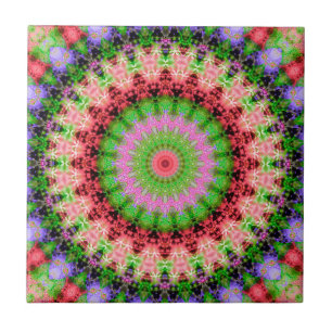 Carreau Kaléidoscope rond de tuiles en céramique Mandala