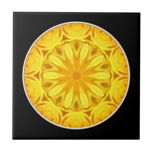Carreau Kaleidoscope rose jaune (Devant)