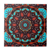 Carreau Kaleidoscope Turquoise et Bois (Devant)