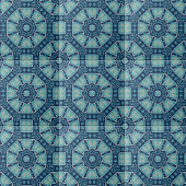 Carreau Kaleidoscopique bleu doux et géométrique Indigo