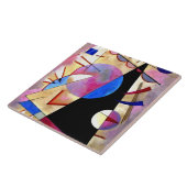 Carreau Kandinsky - Cubisme Abstrait rose et blues (Côté)