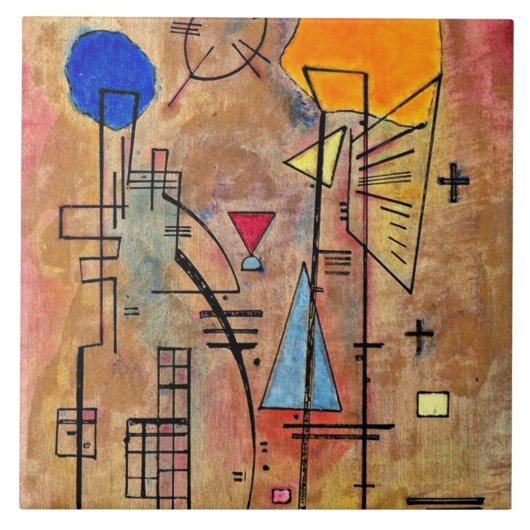 Carreau Kandinsky - Eins Zwei, célèbre peinture (Devant)