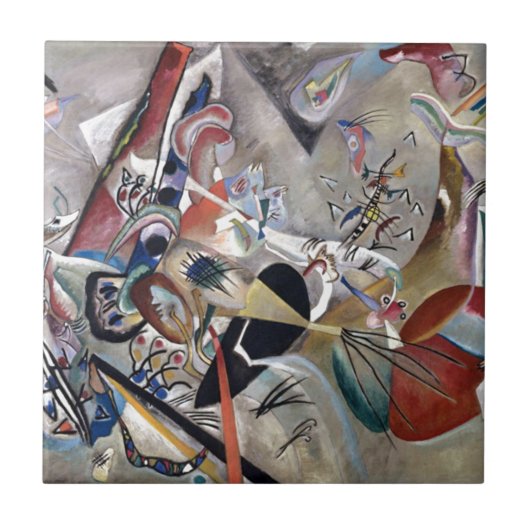 Carreau Kandinsky En Gris Oeuvre Abstraite (Devant)