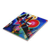 Carreau Kandinsky en peinture Abstraite bleue (Côté)