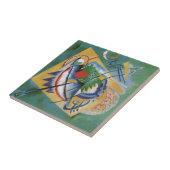 Carreau Kandinsky rouge ovale Abstraite oeuvre d'art vert  (Côté)