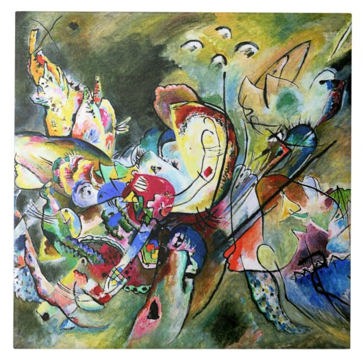 Carreau Kandinsky - Troublée, peinture colorée, (Devant)