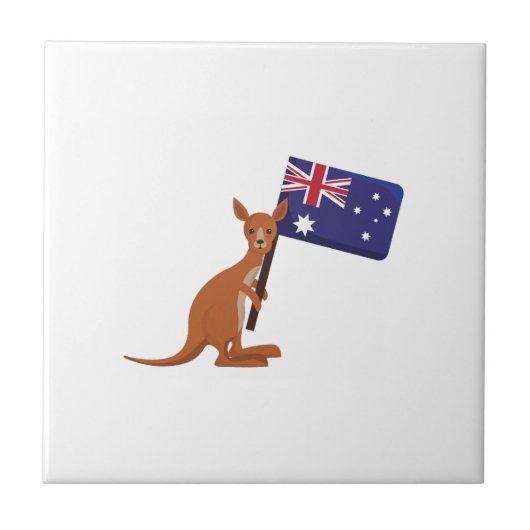Carreau kangourou drapeau australie (Devant)