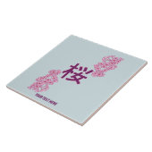 Carreau kanji de fleurs de cerisiers écriture japonaise (Côté)