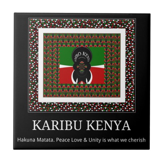 Carreau Karibu Kenya : Les couleurs vives du drapeau natio (Devant)
