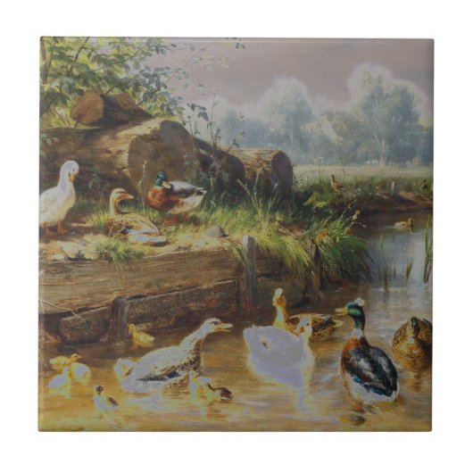 Carreau Karl Jutz - canards au ruisseau (modifié) (Devant)