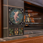 Carreau Karp rose enchanté dans un étang avec Nénuphars