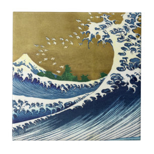 Carreau Katsushika Hokusai - Grande vague colorée