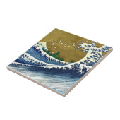Carreau Katsushika Hokusai - Grande vague colorée (Côté)