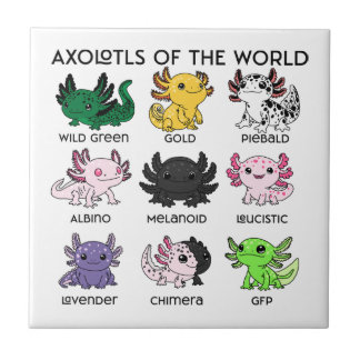 Carreau Kawaii Axolotls of the Worlds