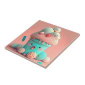 Carreau Kawaii carnet de crème glacée rose (Côté)