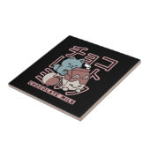 Carreau Kawaii Cat with Chocolate Milk – Japanese Pop Art  (Côté)