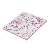 Carreau Kawaii Citrouilles, Fantômes & Fleurs (Côté)