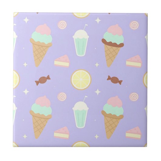 Carreau Kawaii Ice Cream Sweets Pattern (Devant)