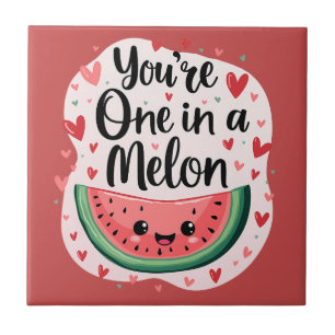 Carreau Kawaii "Vous êtes Un dans un Melon" Mignon Pun Cit