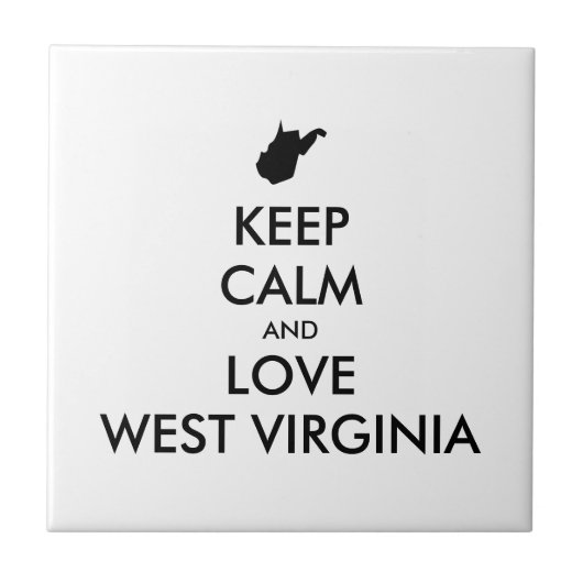 Carreau KEEP CALM et LOVE WEST VIRGINIA (Devant)