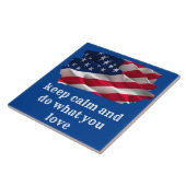 Carreau keep calm quote and vibrant american flag (Côté)