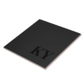 Carreau Keepsake Ceramic Tile - Initials, Black, Dark Grey (Côté)