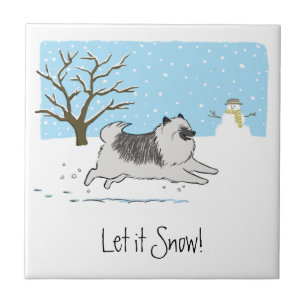 Carreau Keeshond "Let it Snow"